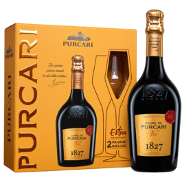 Confezione regalo Cuvée de Purcari Alb Brut con 2 Calici